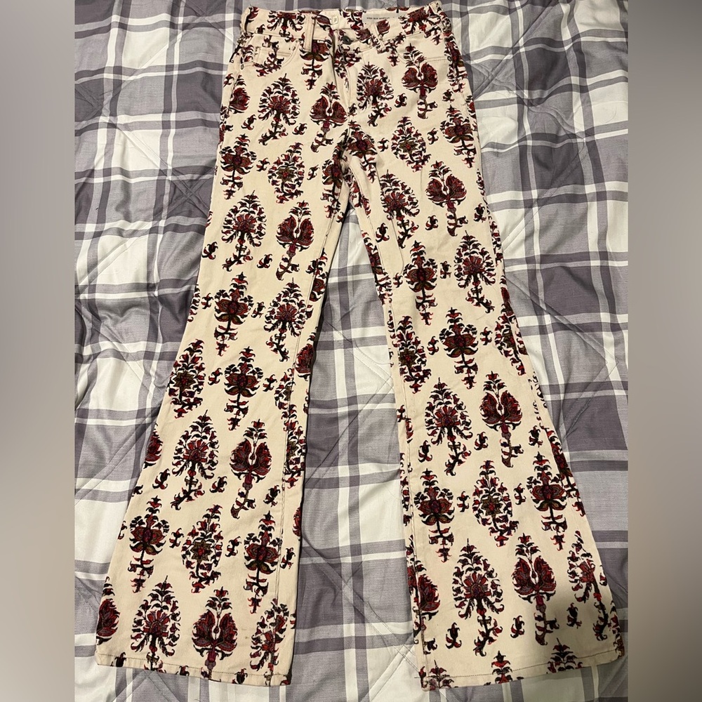Anthropologie High Rise Bootcut Flare Pants Size 27 Multicolor